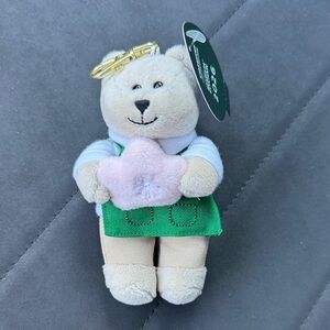 Starbucks Barista Bear with Pink Star Keychain Bag Charm